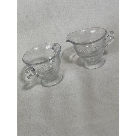 Duncan Miller Teardrop Creamer and Sugar Bowl - Picture 1 of 7